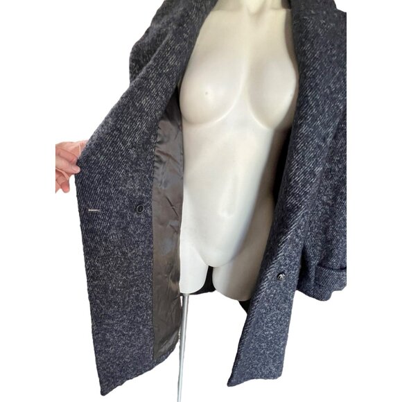 Ba&Sh Women's Coat Size 3 US 10 Gray Double-Breasted Wool Blend Overcoat - Picture 11 of 14